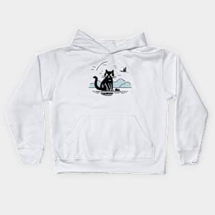 Paws & Elegance, Purring Happy Cat Kids Hoodie